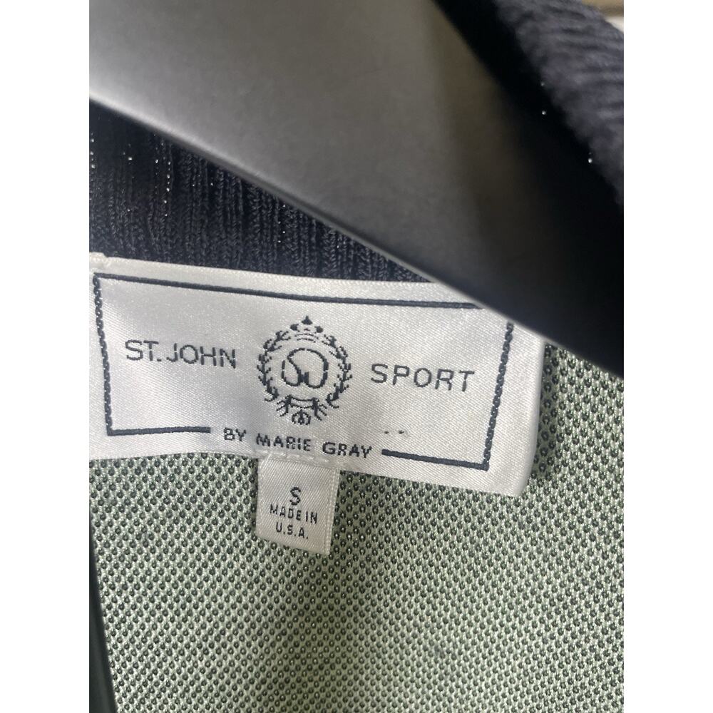 Vintage St John Sport Marie Gray Jacket Women’s S Full Zip Green USA - Picture 3 of 8